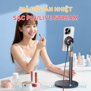 Giá đỡ điện thoại tích hợp tản nhiệt nam châm làm mát chống nóng khi sạc pin, livestream...