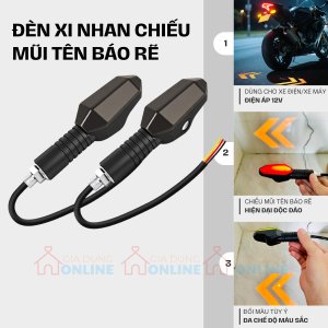 Đèn xi nhan chiếu mũi tên 12V nhấp nháy đổi màu cho xe điện, xe máy...