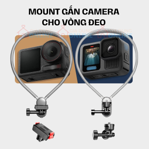 Mount gắn camera DJI và GoPro (ngàm kẹp và ren 1/4) cho vòng đeo cổ quay video