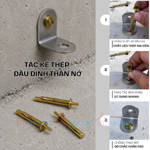 Tắc kê thép thân nở đầu đinh mạ kẽm chống gỉ sét, chống tháo mở...